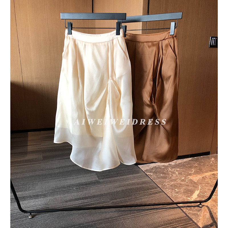 中长A字裙街头欧美欧根纱