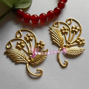 花片 黄铜三花藤蔓金属片手工DIY饰品配件汉风古典装头饰发簪材料