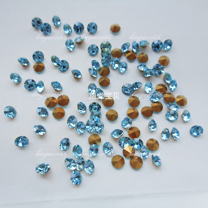 湖蓝色尖底水钻捷克钻