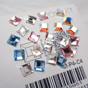 奥地利平底方形钻2400款 美甲奥钻异形水钻白色AB白施家华子 约6MM