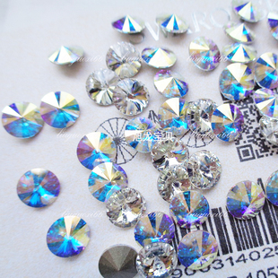 奥地利尖底卫星石1122款SS34约7.2MM 施家圆形飞盘钻美甲水钻贴钻