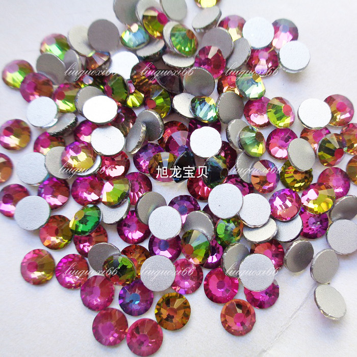 整包幻彩色平底水钻 火山色 玻璃钻 饰品工艺品镶嵌修补美甲水钻