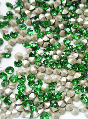 奥地利尖底圆形钻青蕨绿色291 DIY手工粘钻光疗水钻饰品耳环钉钻
