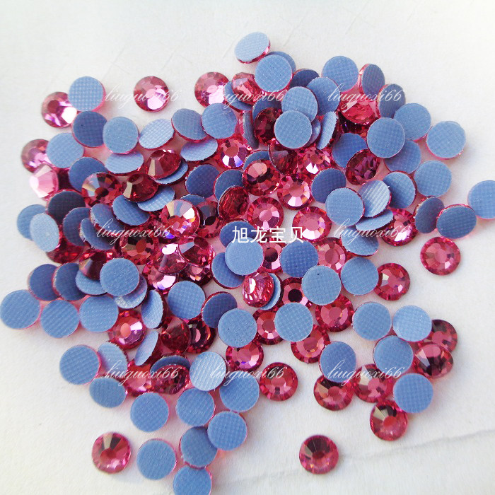 整包特精烫钻玫红色 超值玻璃钻 婚纱礼服镶钻 配件胶底钻 美甲钻
