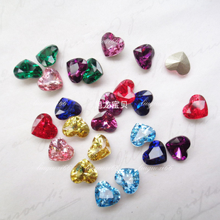 5.3MM 美甲光疗钻新娘甲片镶嵌爱心水钻 约6 奥地利尖底桃心4815款