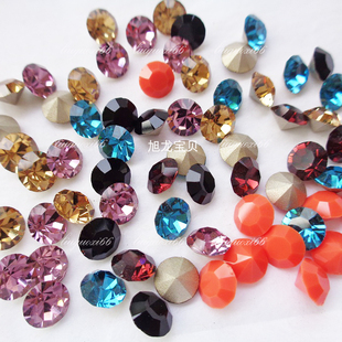 尖底新款 美甲水钻光疗甲片钻DIY手工饰品耳环粘 捷克钻SS28约6MM