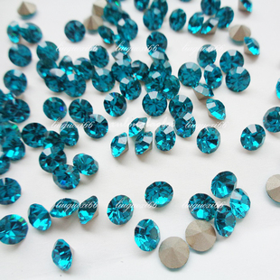 新款 美甲粘钻 捷克钻孔蓝色 DIY散钻 饰品补钻镶钻 尖底水钻 正版