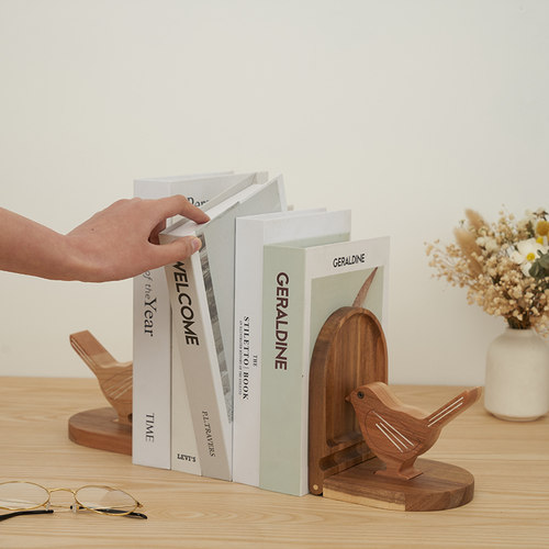 木质书立多功能手机支架