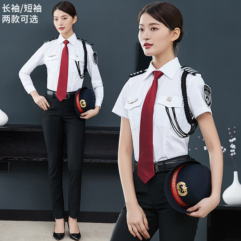 새로운 보안 작업복 정장 여성 반팔 셔츠 부동산 영업부 부동산 컨시어지 의류 보안 유니폼 여름 의류