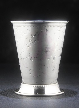 酒术不锈钢卷边朱丽普杯酒吧调酒莫吉托鸡尾酒杯Mint Julep金属杯