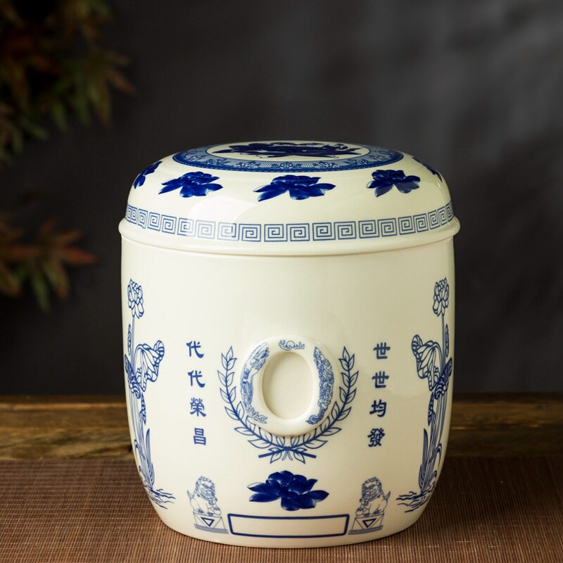 高度25cm厘米可以插照片骨灰罐骨灰坛子陶瓷骨灰盅防潮带盖骨灰盒