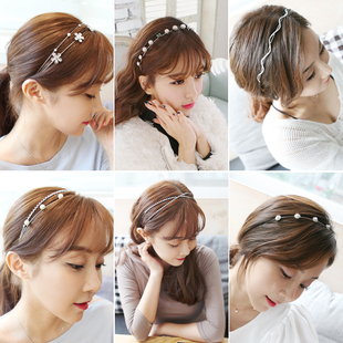 发饰韩国韩版镶钻细发箍珍珠水钻头箍头饰花朵发卡发带压小饰品女