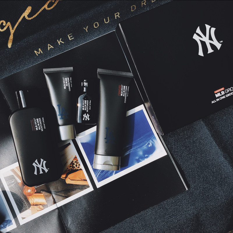 恩彩推荐韩国MLB男士护肤套装剃须洁面水乳精华3合一保湿清爽控油