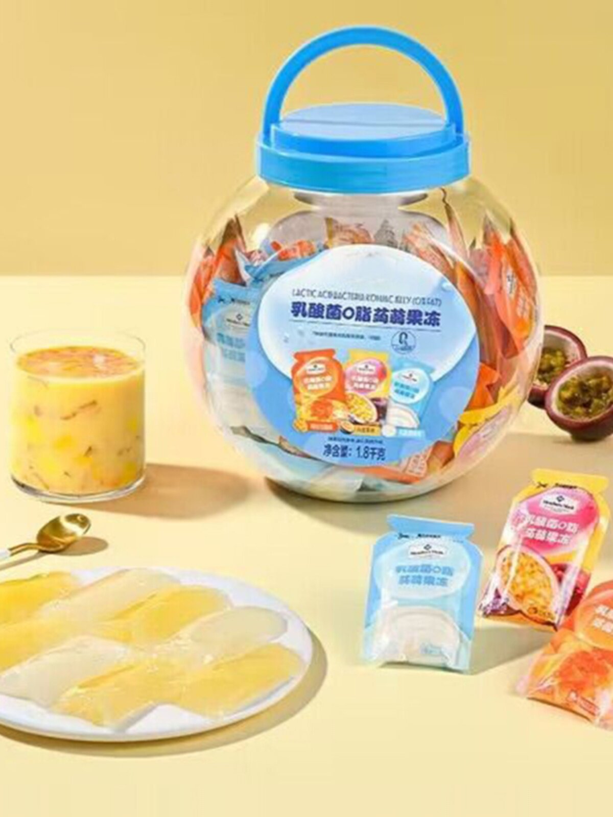 山姆会员店 乳酸菌0脂蒟蒻果冻1.8kg 三种风味 7种益生菌超市代购