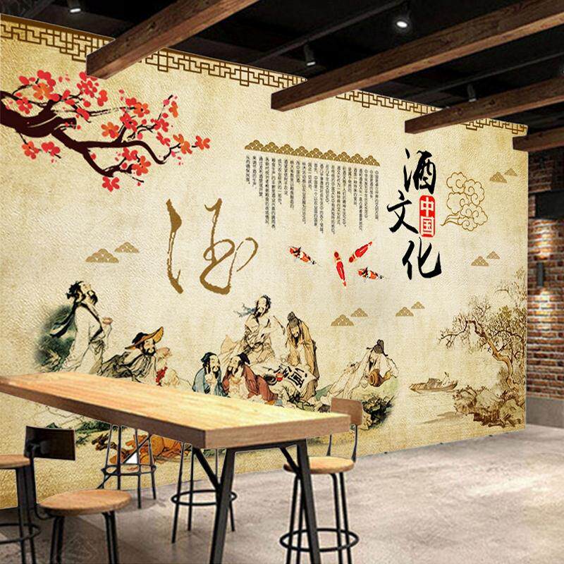 酿酒工艺背景墙纸复古白米酒壁画5d酒馆酒坊酒厂酒文化壁纸壁布8d