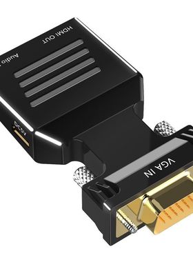 vga转hdmi转接头带音频转换器vja公转hdmi母头显示器机顶盒投影仪