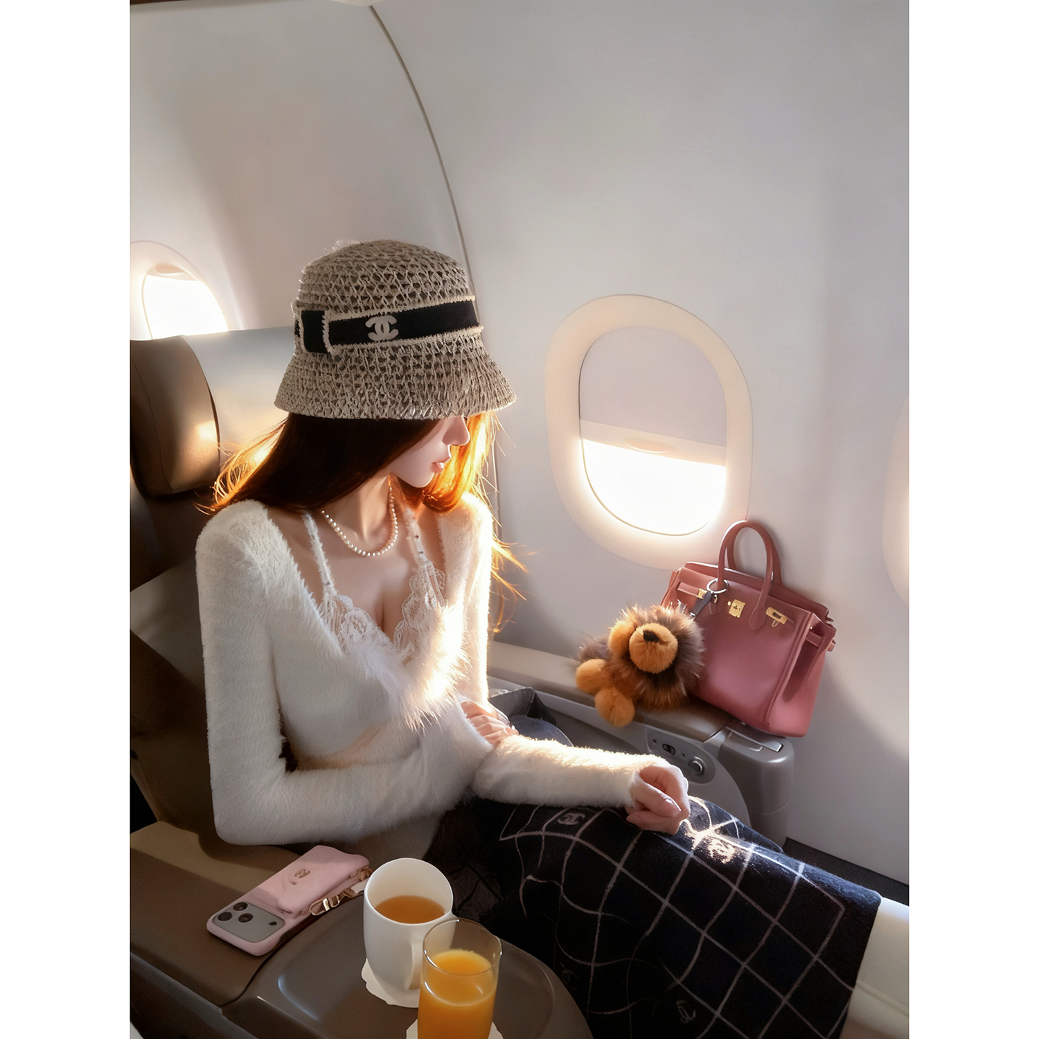 Sun雅乔【雪芙奶霜】秋冬新款软糯假两件毛绒针织长袖打底上衣女