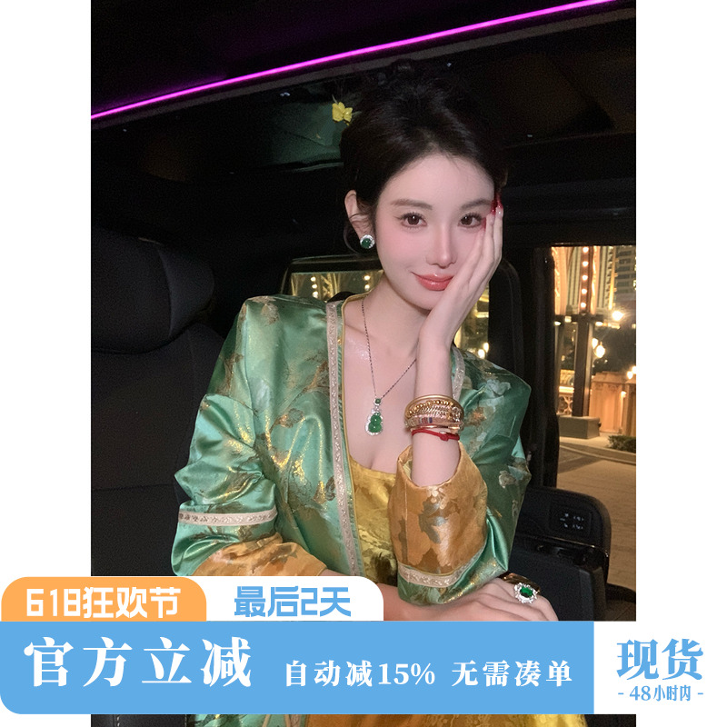 Sun雅乔【青蛇迎双春】早春新款重工短外套新中式国风长袖上衣女