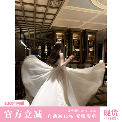 Sun雅乔【白昼遐想】秋冬新款长袖网纱网纱烫钻蕾丝拼大摆连衣裙