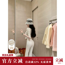 Sun雅乔【醋酸羊毛裤】超暖和加薄绒毛呢微喇裤子女高腰时尚长裤