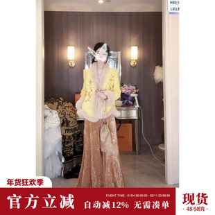 Sun雅乔【古色古香】冬装新中式休闲裤古风金钻丝绒阔腿裤长裤女