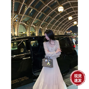 女穿搭 外套V领雪纺吊带连衣裙套装 Sun雅乔巨好看 早秋两件套秋装