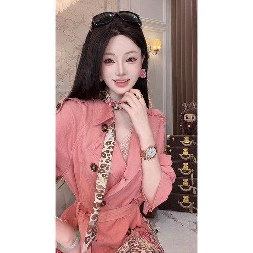 复古千禧风百搭时尚豹纹丝巾