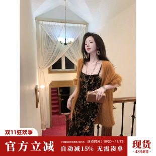 雅乔 秋冬新款慵懒麻花针织外套宽松软糯保暖百搭毛衣中长开衫女