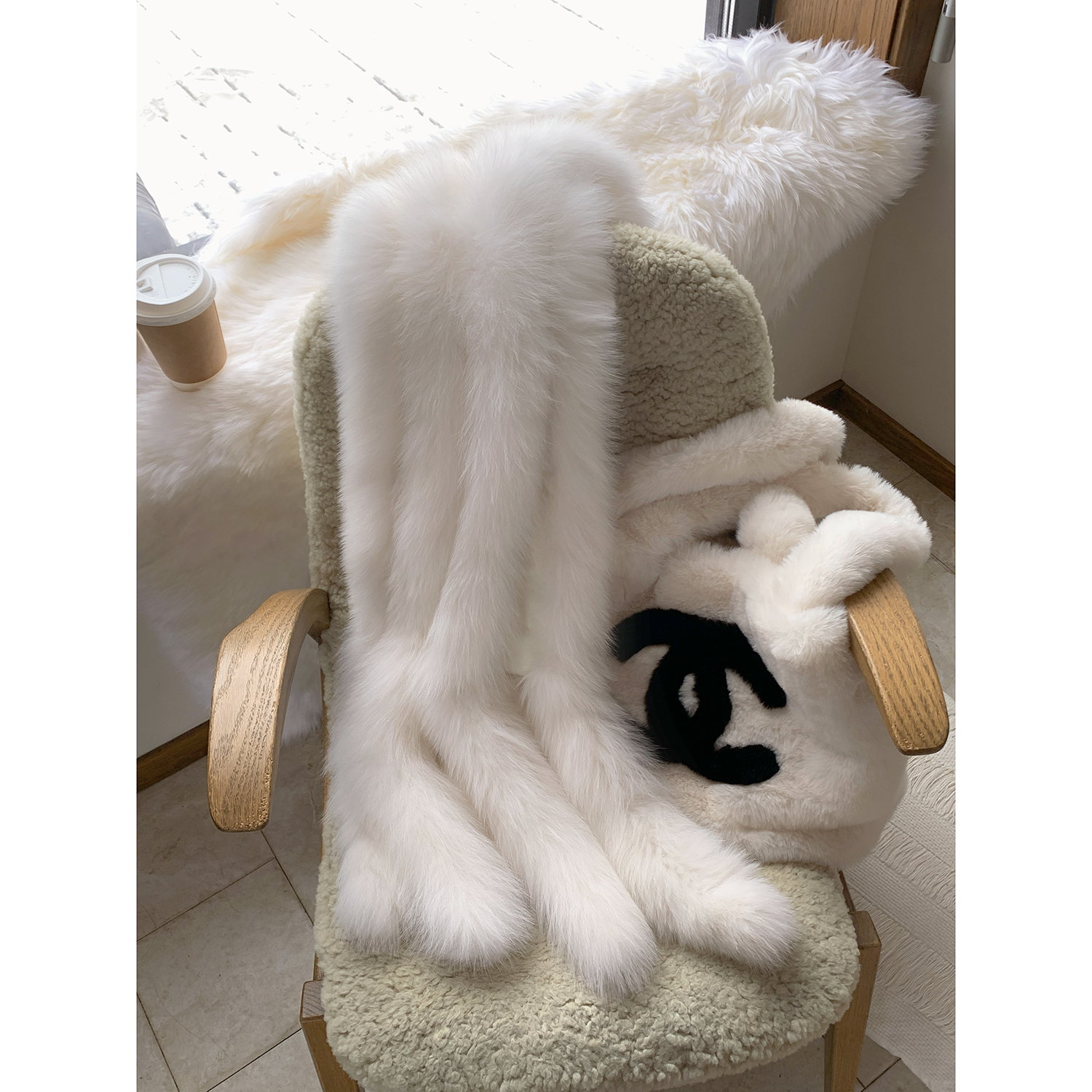 Sun雅乔【九尾狐围巾】狐狸毛披肩女冬季保暖围脖