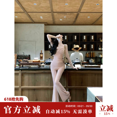 Sun雅乔【百转千回】夏季小众纯欲长袖上衣设计感女时尚两件套装