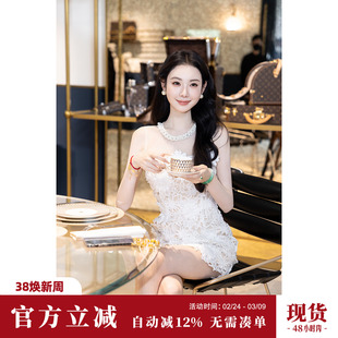 Sun雅乔【偏偏宠爱】双版本长短款轻奢重工水溶蕾丝立体花连衣裙