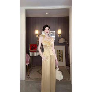 套装 挂脖上衣阔腿裤 气质两件套 里约艺术 Sun雅乔