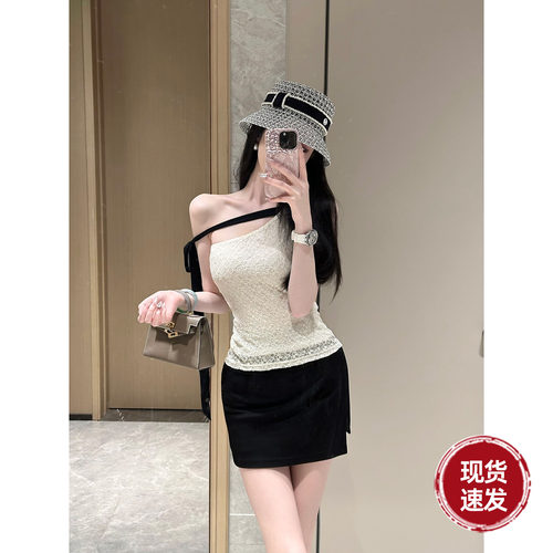 Sun雅乔 春夏显瘦百搭侧开衩高腰包臀半身裙短裙女防走光裤裙
