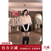 春冬新品 Sun雅乔 半岛向阳 进口狐狸毛短外套斗篷草草披肩外套