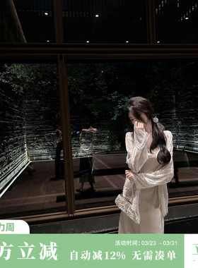 雅乔【忆江南】夏季新款新中式国风蕾丝空调衫外披薄长袖外套女