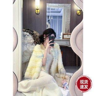 超保暖贵妇皮草高级感轻奢彩色草草外套女 冬季 Sun雅乔 冰美人