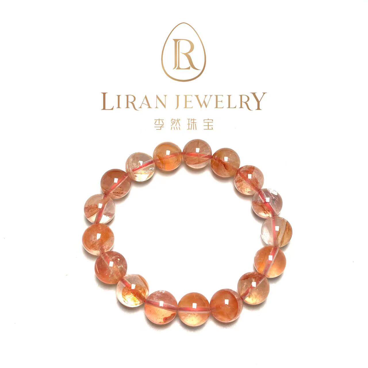 【李然珠宝】618狂欢红胶花水晶圆珠单圈手串素圈清新梦幻送女友