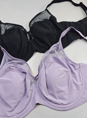 75D85D90D95D内销订单黑色网纱兔耳杯超薄钢圈文胸全杯显胸小