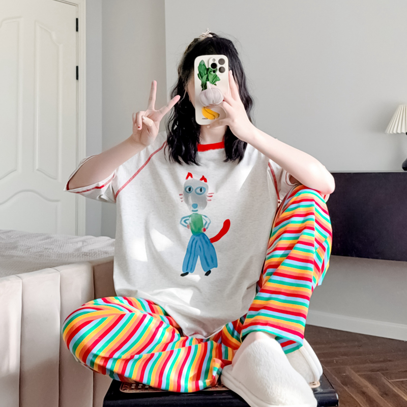 夏季家居服莫代尔睡衣可外穿薄款