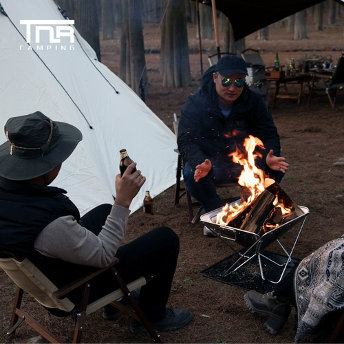 TNR Outdoor Folding Forging Campaign Camping Большая живая ширина печи