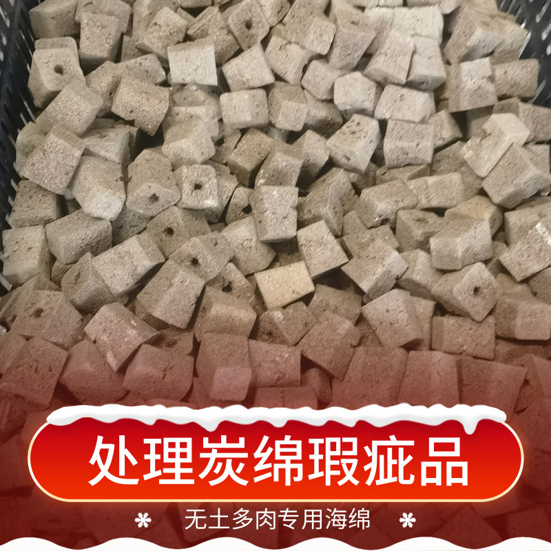 瑕疵品特价处理无土多肉生物控养炭海绵栽培基质黑绵土专用营养块