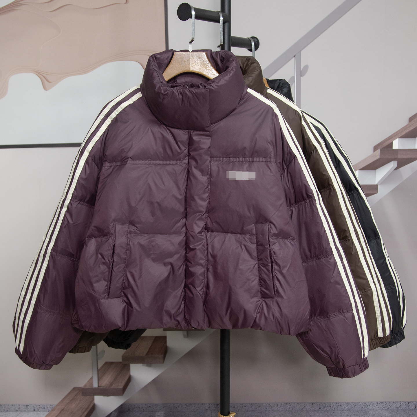 休闲立领短款羽丝羽绒服