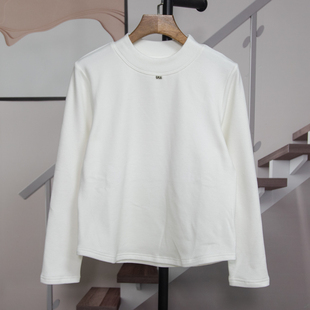 加绒小个子长袖 打底衫 T恤女2025冬季 百搭短款 上衣潮9522 新款 时尚