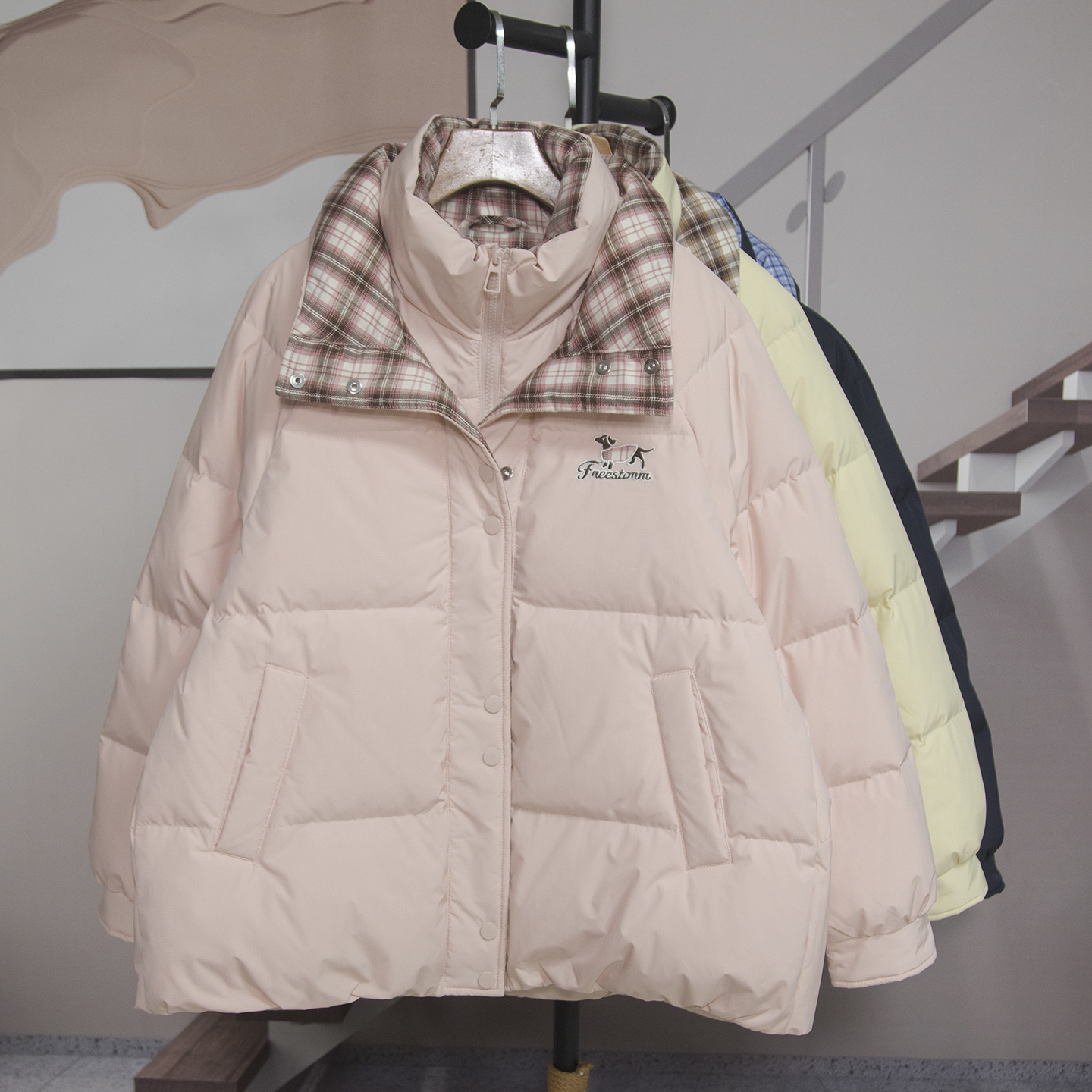 时尚假两件鸭绒羽绒服女2025冬季新款宽松百搭减龄休闲外套25913