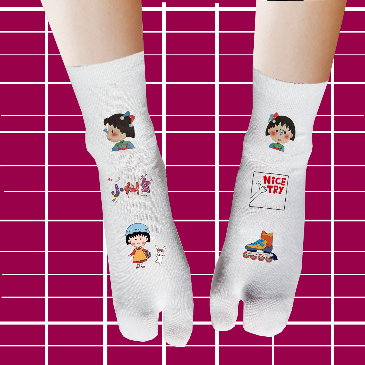 今日艺术 原创奇奇怪怪卡通二次元无底分指袜两指袜木屐夹拖袜子