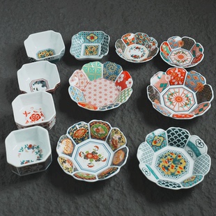 创意陶瓷餐具板前怀石料理小吃碟前菜碟复古贴花四方盅调味珍味碟