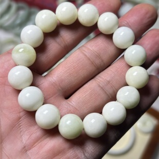 蓝田玉手串12直径正品支持复检