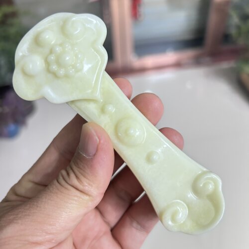 陕西蓝田玉如意手把件居家办公室玉石小摆件源头厂长118宽49毫米