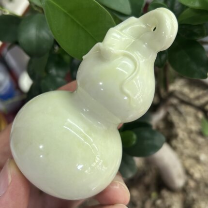 蓝田玉天然原石无酸洗注色葫芦摆件精品老料子文玩高89直径51厘米