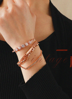 一所多层叠戴欧美水晶手链